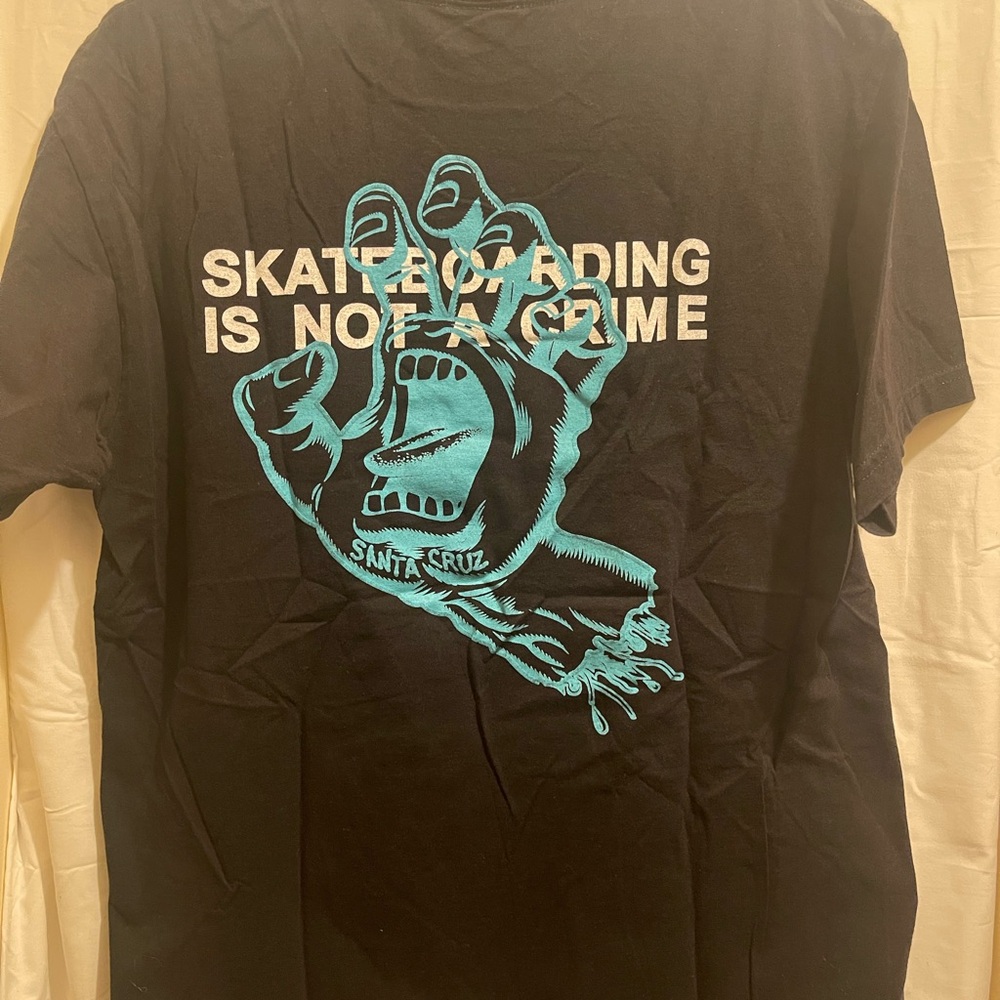 Santa Cruz Skateboards Black and Blue Graphic Tee